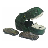 Lançador De Carrinho Dinossauro T Rex 2 Carros Brinquedo Bbr