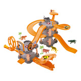 Lançador De Carrinhos Com Garagem Serpente Dm Toys Cor Laranja