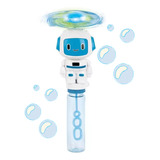 Lançador Mania De Bolha De Sabão Robô Azul Com Luz Dm Toys
