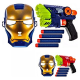 Lançador Nerf Dardos Mascara Homem De Ferro Brinquedo