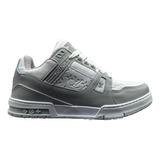 Lançamento Premium Lv Trainer Masculino E Feminino Barato Louis Vuiton Trainer Cinza Cinza 35
