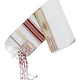 Lançamento Talit Totalmente Vermelho 55 X180 Cm De Israel