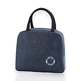 Lancheira Bolsa Marmiteira Térmica Reutilizável Trabalho Masculina Feminina Academia Prova De Vazamentos Azul