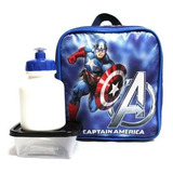 Lancheira Escolar Capitão América Avengers Térmica Meninos Cor Azul