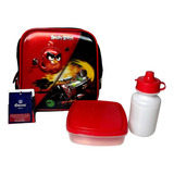 Lancheira Escolar Térmica Infantil 3d - Estampa Personagem Boneco Animal Pássaro Angry Birds - Preto E Vermelho - Santino