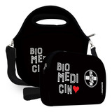 Lancheira Neoprene Com Necessaire Biomedicina Envio