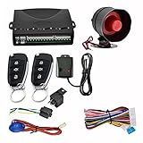 Lancoon Sistema De Segurança De Alarme De Carro Dispositivo Antifurto De 110 DB Entrada Sem Chave Kit De Bloqueio Central Universal Com Caixa De Controle De Sensor De Choque 2 Controles Remotos De