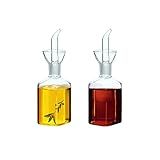 LandHope Garrafa De óleo De Vidro Dispensador De Azeite De Oliva Garrafa De Vidro Dispensador Medidor De Vinagre De óleo De Cozinha Com Bico Para Cozinha E Churrasco 250 Ml 242 1 G 2 Unidades