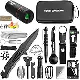 LANKAMO Kit De Sobrevivência De Emergência Presentes Para Homens Marido Pai Equipamento De Sobrevivência 34 Em 1 Para Acampamento Trilhas Aventuras Ao Ar Livre Aniversário Natal Para Homens 