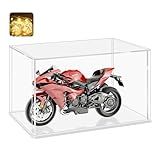 LANSCOERY Vitrine Acrílica- Monte Caixa De Exibição Para Colecionáveis- Com Design De Exibição à Prova De Poeira E Sem Costura- Adequado Para Modelo De Carro Em Escala 1-24- Base Branca De 25 X 15 X