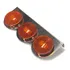 Lanterna 3 Marias Suporte Inox - Led Bivolt Ø65mm Âmbar