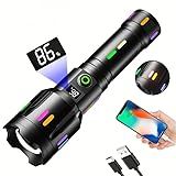 Lanterna A Laser Lanterna Para Acampamento E Pesca Lanterna Externa Com Zoom Lanterna USB Recarregável 26650 Com Visor De Energia 5 Modos Adequada Para Passeios Noturnos Caminhadas E Caça