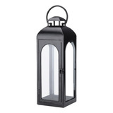 Lanterna Bdor Luxury Modern 50 Cm De Metal Preto Com Vidro T