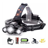 Lanterna Cabeça Capacete 3 Led Cree Recarregável Ajustável Cor Da Lanterna Preto Cor Da Luz Branco