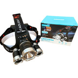 Lanterna Cabeça Profissional 3 Led T6 Cree 2 Baterias Pesca