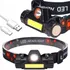 Lanterna Cabeca Testa Capacete C/ Foco Recarregavel Usb, Led Cor Da Lanterna Branco Cor Da Luz Branco