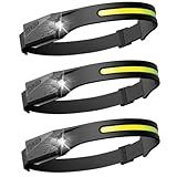 Lanterna De Cabeça Led Recarregável Kit Com 3 USB Led Fita Potente Forte Com COB E Sensor De Movimento Prova Da Água Para Pesca Camping Bike Ciclismo Trilha Caminhada Leitura Corrida Mecânica