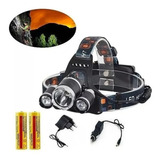 Lanterna De Cabeça Led T6 Recarregavel Zoom C Bateria Inter