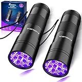 Lanterna De Luz UV De Luz Negra Vansky 395nm 12 LED 2 Pacotes De Lanterna Ultravioleta De Luz Negra Mini Poderoso Detector De Urina De Animal De Estimação Para Cães Gatos Detecção De Manchas Secas De Carpete Escorpiões Cura De Resina