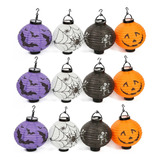 Lanterna De Papel Enfeite Decorativo Halloween Kit C 12uni