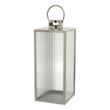 Lanterna Decorativa Em Metal Prata Julien 53cm Espressione