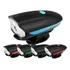 Lanterna Farol T-6 Com Buzina Bicicleta Recarregável Usb Cor Preto