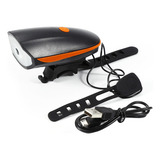 Lanterna Farol T 6 Com Buzina Bicicleta Recarregável Usb Cor Vermelho