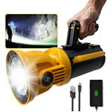 Lanterna Holofote 250w Mais Forte Do Mundo Recarregável Usb
