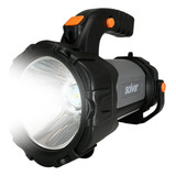 Lanterna Holofote Led Cree Recarregavel Solver Slp 401 Portátil Resistente E Potente Bivolt E Recarregável Lanterna Preta Luz Branco