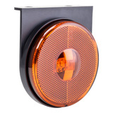 Lanterna Lateral Âmbar 85mm Led Bivolt C Suporte Saída Fios