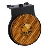 Lanterna Lateral Led 65mm Saída Fios Com Suporte Âmbar
