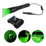 Lanterna Led Caça Luz Verde Com Suporte Espingarda Carabina