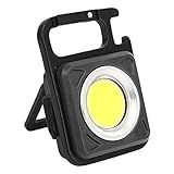 Lanterna LED Chaveiro Vários Modos De Bateria 500 MAh Base Magnética Tipo C Carregamento COB Lâmpada Portátil Suporte 500LM Para Iluminação De Emergência Preto 