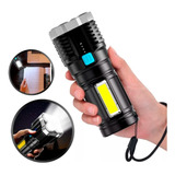 Lanterna Led Prova Dágua 4 Núcleos Potente Usb Recarregável