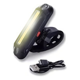 Lanterna Led Traseira 2 Cores Bike Sinalizador Usb Bs2688 Cor Preto