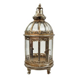 Lanterna Marroquina Decorativa Prata Envelhecida 42x19cm