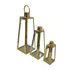 Lanterna Marroquina Mirage Decorativas Em Metal E Vidro - Conjunto Com 3, Design Elegante Dourado, Alta Qualidade, Versátil Para Interior/exterior, Ideal Para Eventos E Decoração Sofisticada