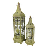 Lanterna Marroquina Verde Rustica Decoração 65 44cm 2pc