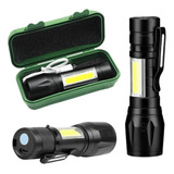 Lanterna Mini Led Cree Police Tatica Recarregável Zoom Forte