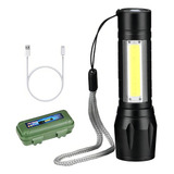 Lanterna Mini Led Lampião Tatica Recarregável Zoom Forte Cor Da Lanterna Preto Cor Da Luz Branco