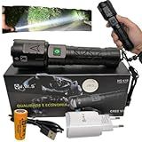 Lanterna Tática Jws Led Cree V3 Longo Alcance 800 Metros A Prova Da água Usb Power Bank Recarregável Jws Ultra Potente Para Caça Vigia Acampamento Trilha E Pesca