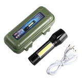 Lanterna Tática Led Recarregável Usb Mini Lanterna Estojo