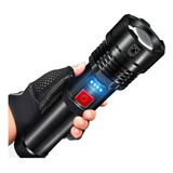 Lanterna Tática Led Recarregável Zoom Com Indicador Bateria Cor Da Lanterna Preto Cor Da Luz Branco