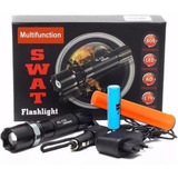 Lanterna Tática Led Swat Com Sinalizador Cor Da Lanterna Preta Cor Da Luz Branca