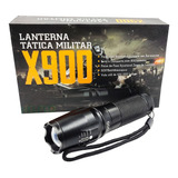 Lanterna Tática Militar Led X900 C Bateria Recarregável Cor Da Lanterna Preto Cor Da Luz Branco neutro