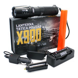 Lanterna Tática Militar X900 Zoom Recarregável