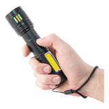 Lanterna Tatica Super Potente Com Zoom Led Recarregavel Usb