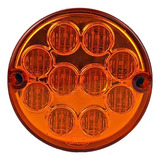 Lanterna Traseira Redonda Pisca Onibus 96mm Amarela Led 12v