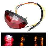 Lanterna Traseira Suporte Placa De Led Custom Moto Universal
