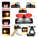 Lanterna Traseira Suporte Placa Led Moto Custom Cafe Univers